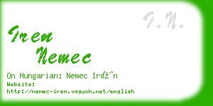 iren nemec business card